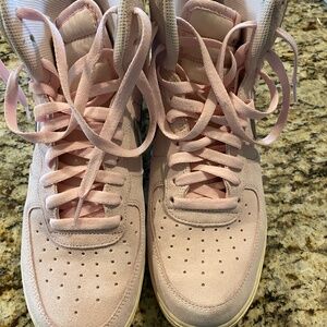 Pink suede high top men dunks
